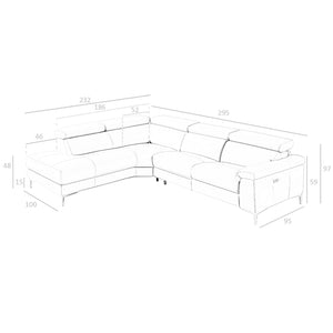 Relax sofa chaise longue left in mink leather