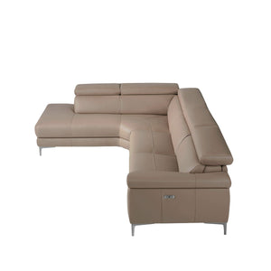 Relax sofa chaise longue left in mink leather