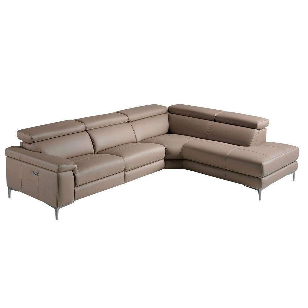 Relax sofa with right-hand chaise longue in mink leather
