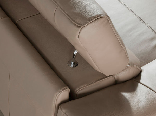 Relax sofa with right-hand chaise longue in mink leather