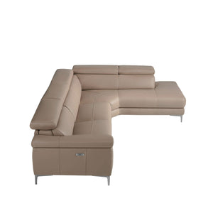 Relax sofa with right-hand chaise longue in mink leather