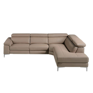 Relax sofa with right-hand chaise longue in mink leather