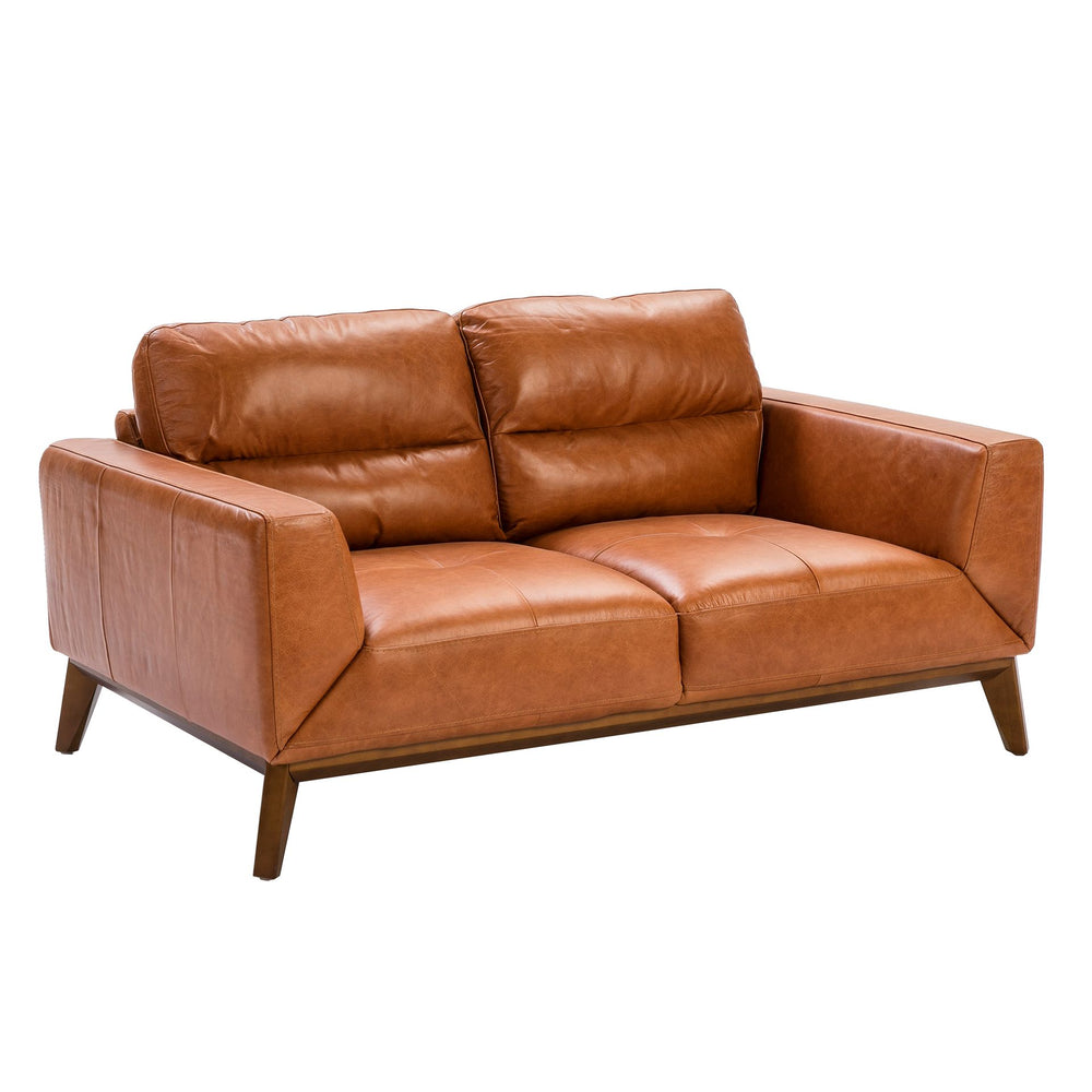 2-seater sofa in brown leather