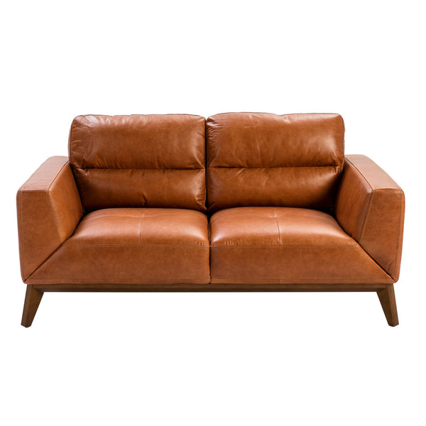 2-seater sofa in brown leather