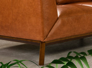 2-seater sofa in brown leather