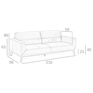 3-seater sofa in brown leather