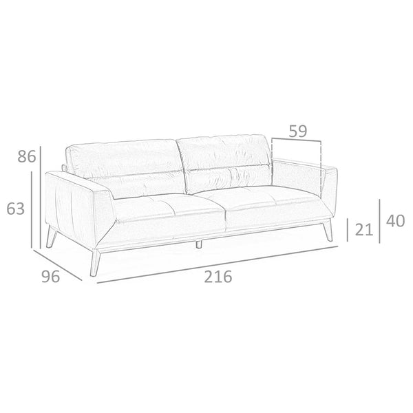 3-seater sofa in brown leather