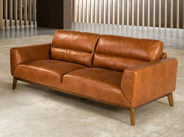 3-seater sofa in brown leather