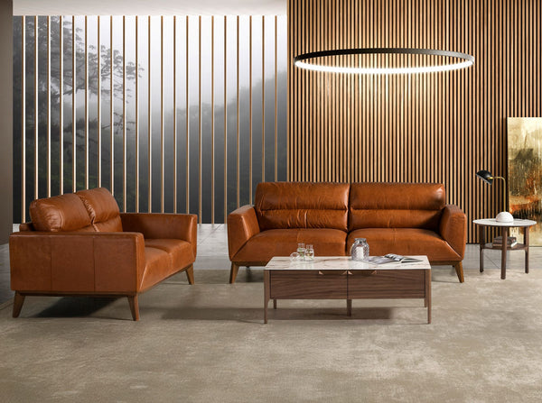 3-seater sofa in brown leather