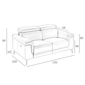 2-seater relaxation sofa in chocolate brown leather