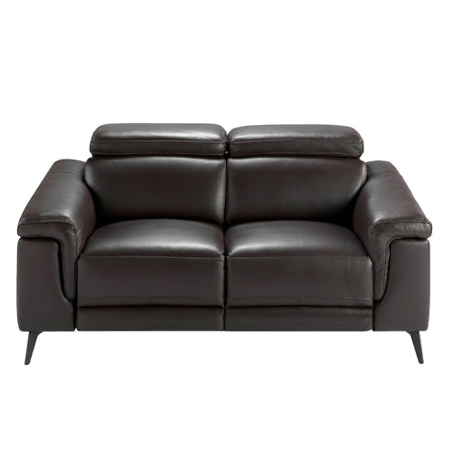 2-seater relaxation sofa in chocolate brown leather