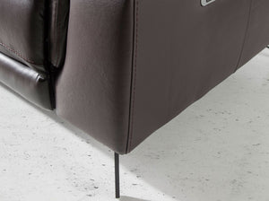 2-seater relaxation sofa in chocolate brown leather