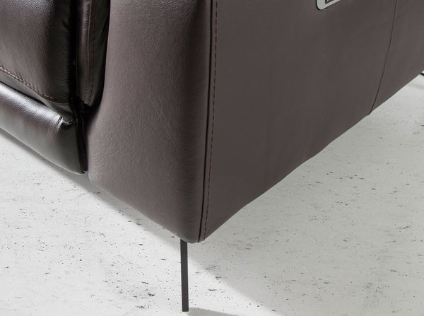 2-seater relaxation sofa in chocolate brown leather