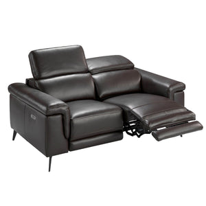 2-seater relaxation sofa in chocolate brown leather