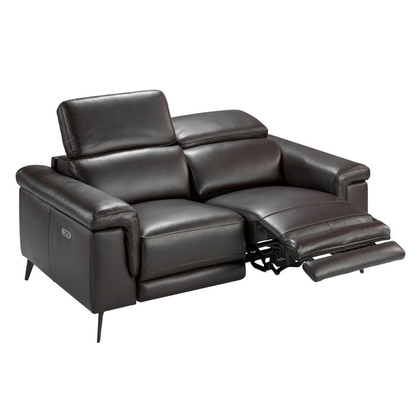 2-seater relaxation sofa in chocolate brown leather