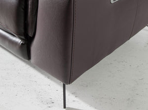 Relaxing 3-seater sofa in chocolate brown leather