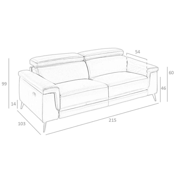 Relaxing 3-seater sofa in chocolate brown leather