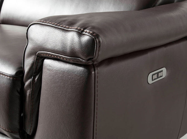 Relaxing 3-seater sofa in chocolate brown leather