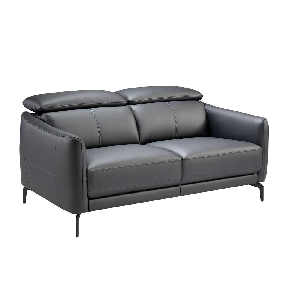 2-seater sofa in black leather