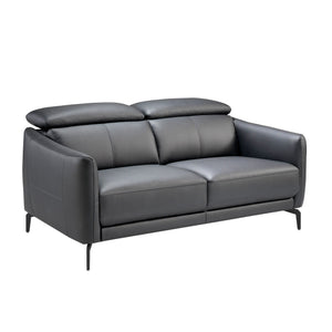 2-seater sofa in black leather