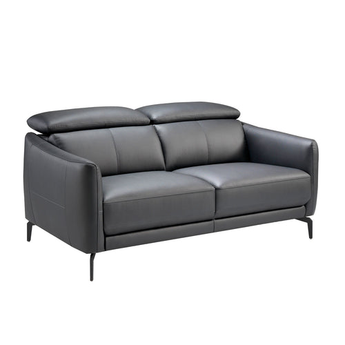 2-seater sofa in black leather