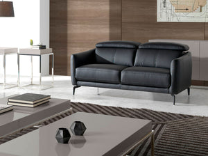 2-seater sofa in black leather