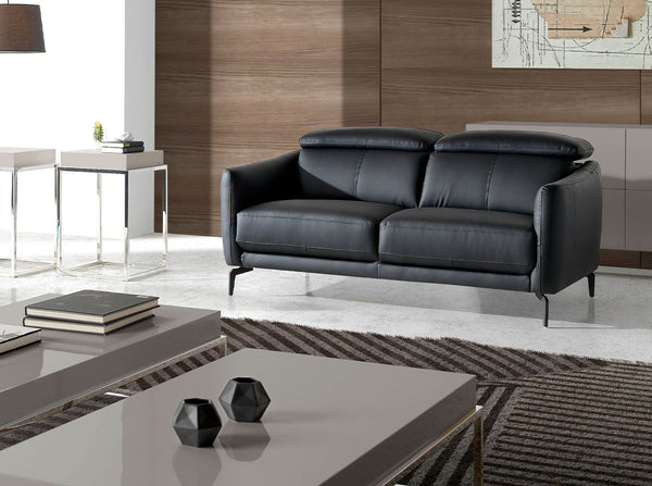 2-seater sofa in black leather