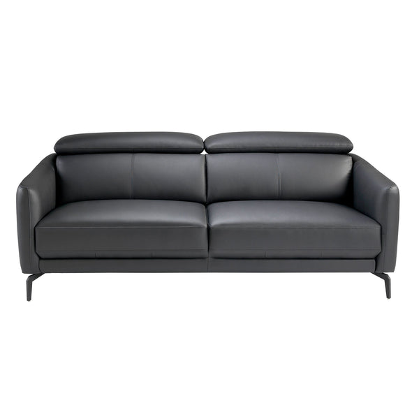 2-seater sofa in black leather