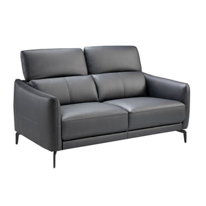 2-seater sofa in black leather