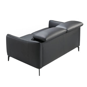 2-seater sofa in black leather