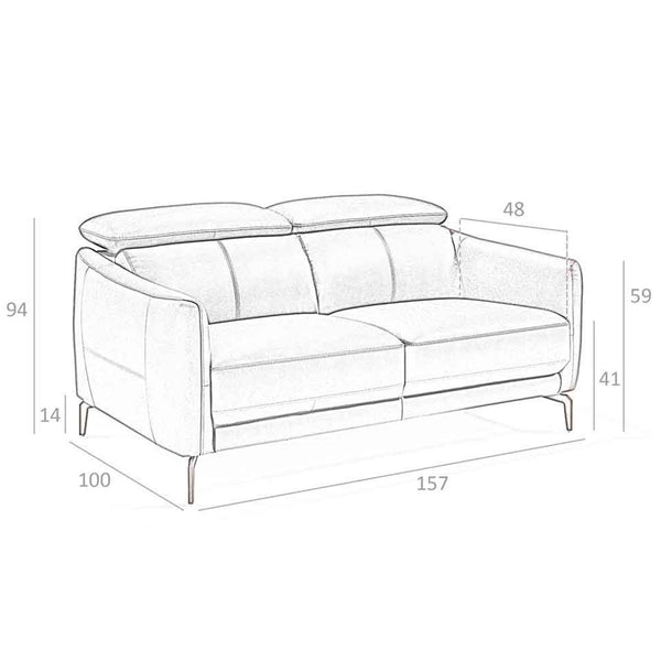 2-seater sofa in black leather