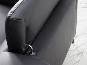 2-seater sofa in black leather
