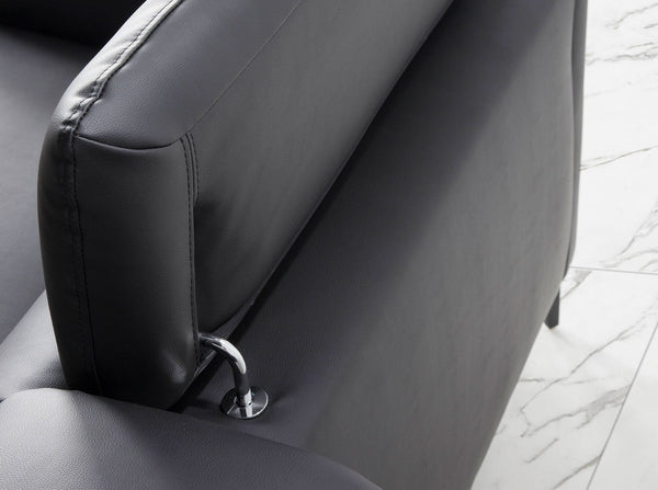 2-seater sofa in black leather