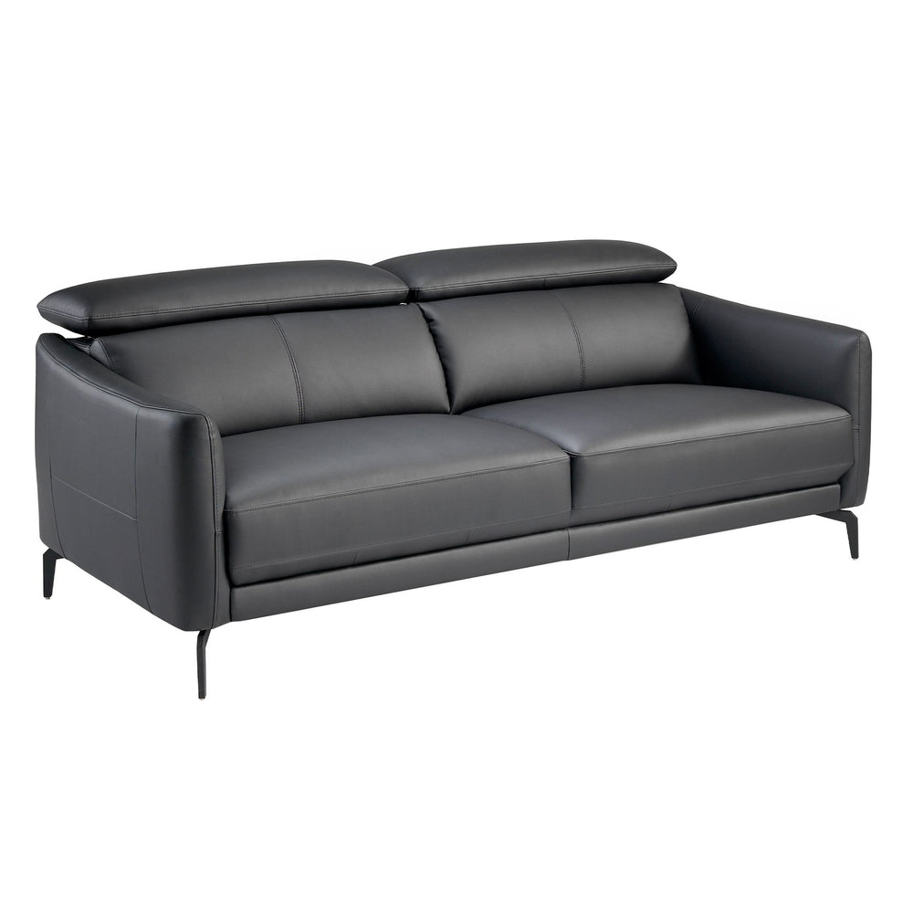 3-seater sofa in black leather
