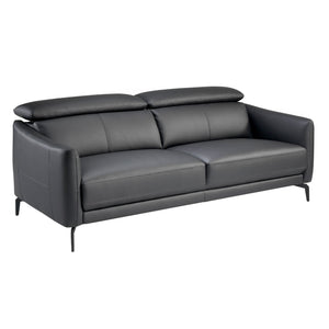 3-seater sofa in black leather