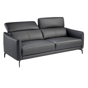 3-seater sofa in black leather