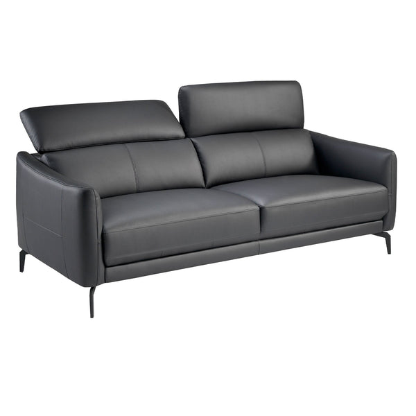3-seater sofa in black leather
