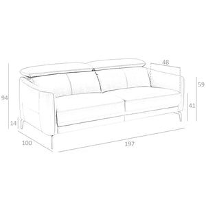 3-seater sofa in black leather