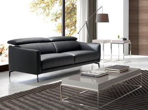 3-seater sofa in black leather
