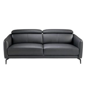 3-seater sofa in black leather
