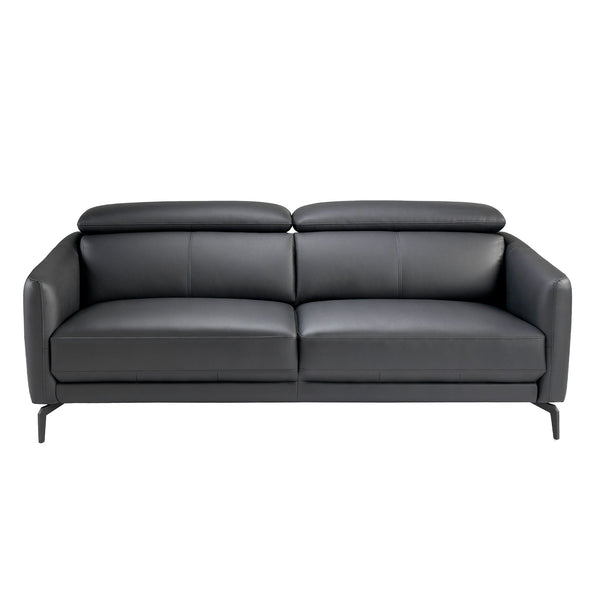 3-seater sofa in black leather