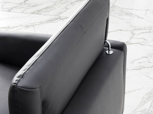 3-seater sofa in black leather