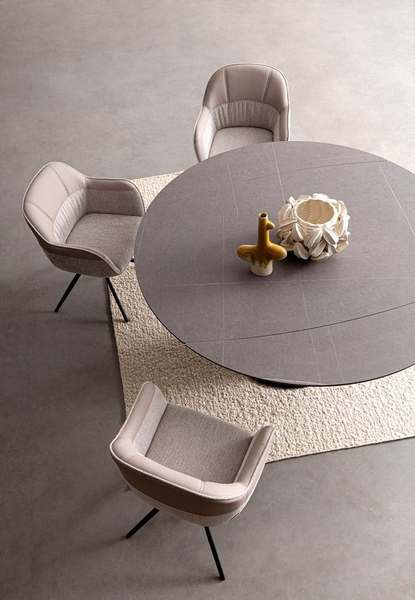 Extendable Dining Table 160–160 cm – Black Modern Table