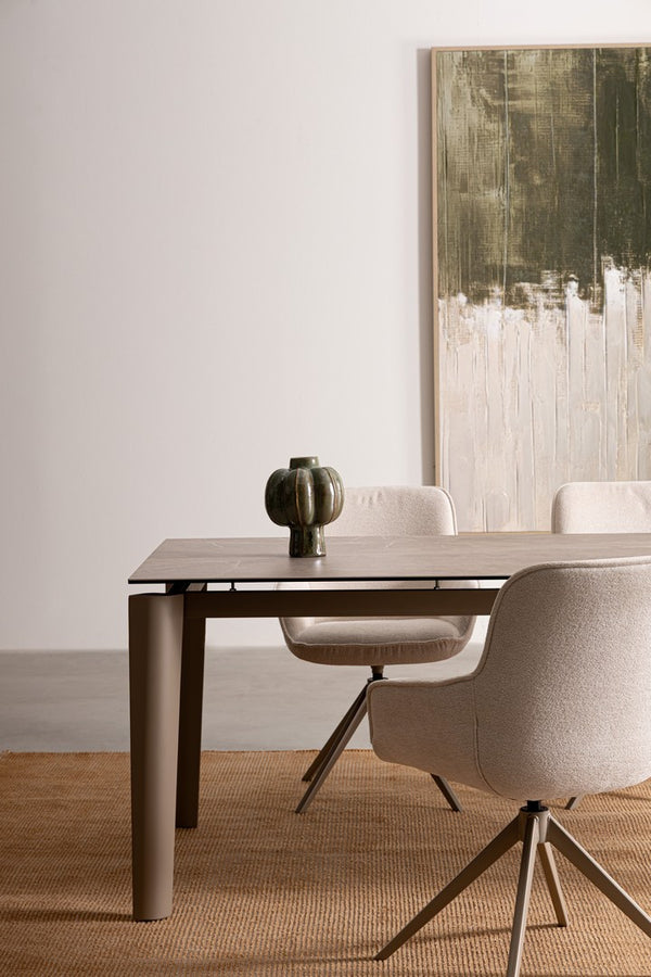 Extendable Dining Table 180–250 cm Beige Finish