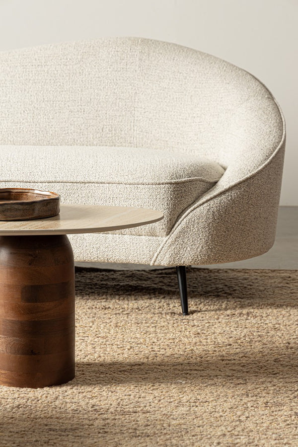 3-Seater Sofa Light Grey Upholstered L183