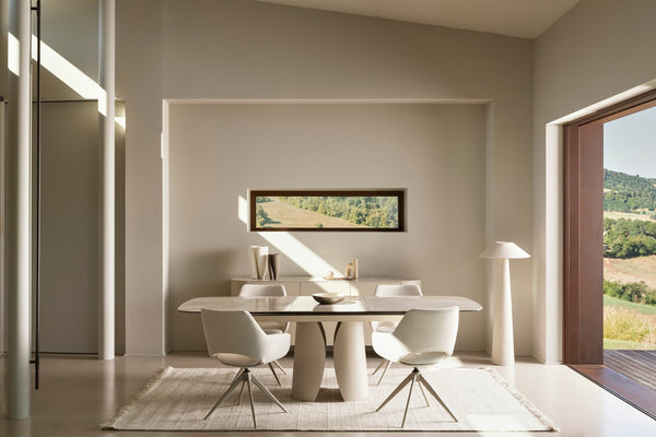 Extendable Dining Table 180–240 cm Light Beige Finish