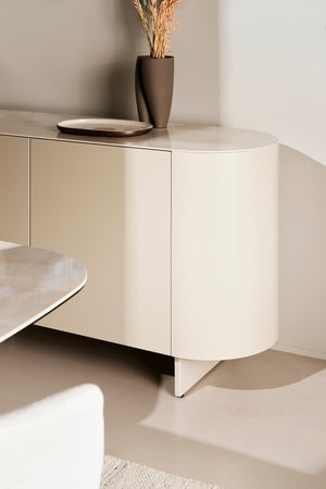 3-Door Sideboard Light Beige Finish