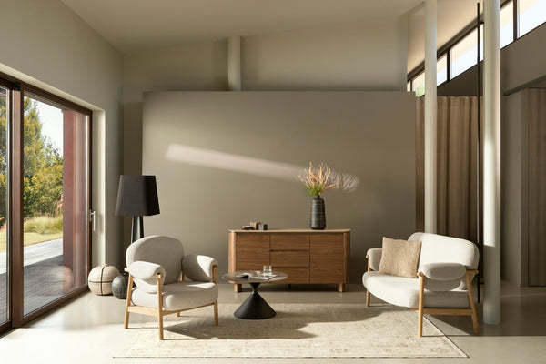 2-Seater Sofa Natural Upholstered L145