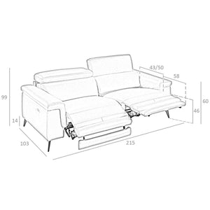 Relaxing 2-seater mink leather sofa