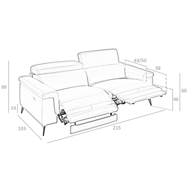 Relaxing 2-seater mink leather sofa